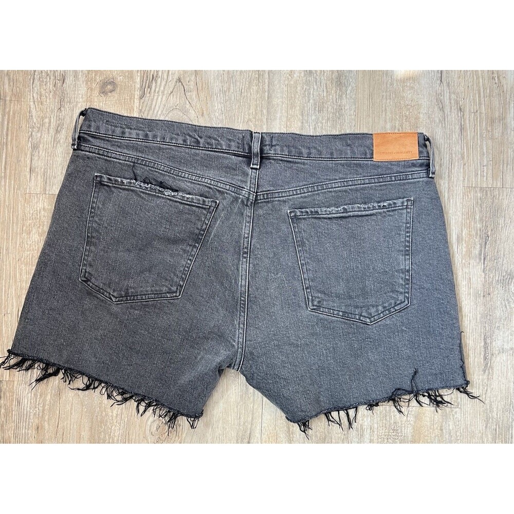 Citizens Of Humanity Women’s Size 33 Black Wash DIY Cut Off Jeans Shorts - Picture 2 of 14